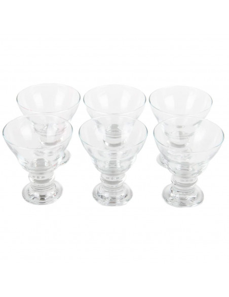 Tradineur - Set de 6 copas de helado, cristal liso, modelo orion, diseño sofisticado y elegante, postres, cócteles, aptas para l