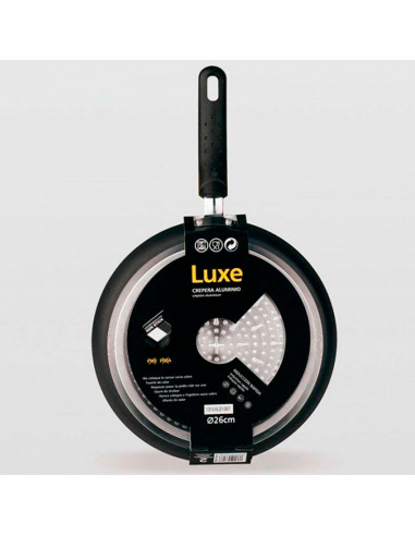 Tradineur - Sartén crepera antiadherente de aluminio, inducción rápida, filloas, creps, apta para gas, inducción, vitro, lavavaj