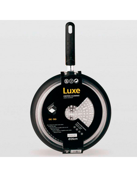 Tradineur - Sartén crepera antiadherente de aluminio, inducción rápida, filloas, creps, apta para gas, inducción, vitro, lavavaj