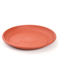Pack de 6 platos de plástico marrón para macetas de 30-40 cm "Mediterránea". Bandejas, platillos redondos para tiestos de interi 2