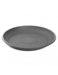 Pack de 6 platos de plástico gris para macetas de 30-40 cm "Mediterránea". Bandejas, platillos redondos para tiestos de interior 2