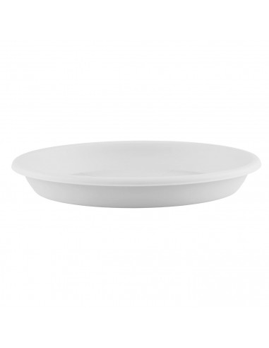 Pack de 6 platos de plástico blanco para macetas de 20-25 cm "Mediterránea". Bandejas, platillos marrón redondos para tiestos de