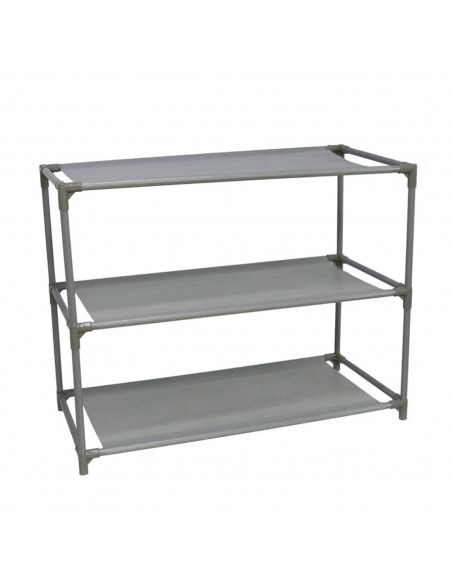 Zapatero de 3 niveles, con medidas de 44x60x28cm, facil de montar, material de metal y con un tamaño para colocarlo en cualquier