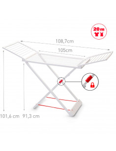 Tradineur - Tendedero Plegable 100% de Resina, 20 Metros de Espacio de tendido. Fabricado en España, válido para Interior y Exte 2