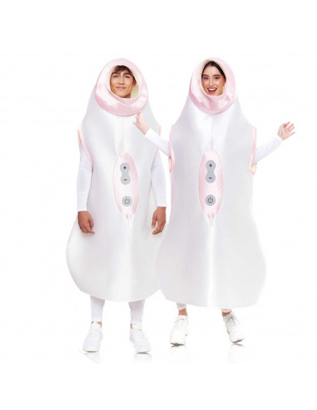 Disfraz succionador de color blanco para jóvenes y adultos para carnavales, halloween, fiesta de disfraces,celebraciones talla S