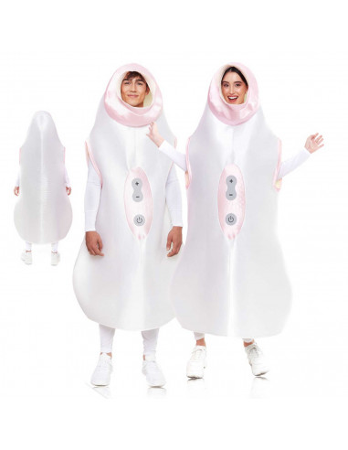 Disfraz succionador de color blanco para jóvenes y adultos para carnavales, halloween, fiesta de disfraces,celebraciones talla S