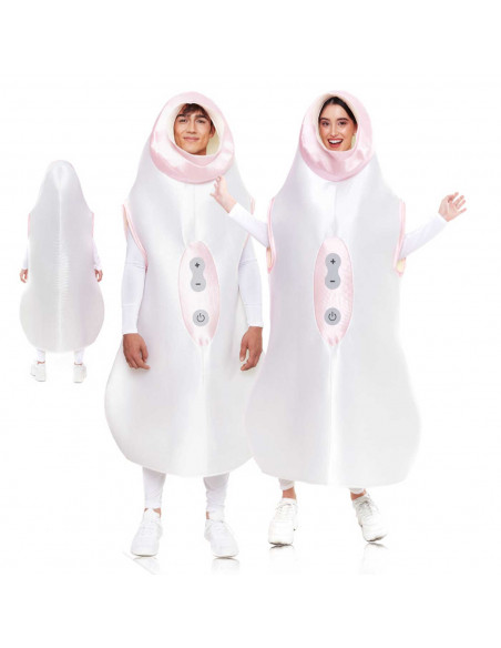 Disfraz succionador de color blanco para jóvenes y adultos para carnavales, halloween, fiesta de disfraces,celebraciones talla S