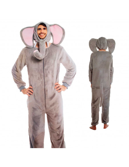 Disfraz de elefante para adultos y jovenes para carnavales, halloween, talla M, color gris