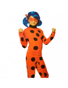Disfraz de heroína rojo con lunares negros para niños de 10 a 12 años para carnavales, halloween, fiestas, celebraciones 2