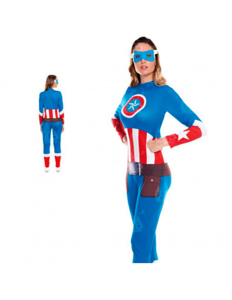 Disfraz de star girl, fibra sintética, incluye mono y antifaz, chica superheroína, carnaval, halloween, cosplay, fiestas, adulto