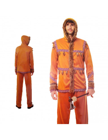 Disfraz esquimal con pelaje tanto para jóvenes como para adulto para carnaval, halloween y celebraciones, talla S