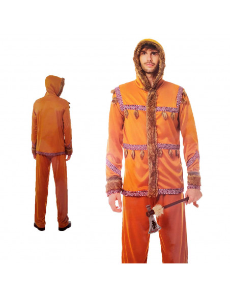 Disfraz esquimal con pelaje tanto para jóvenes como para adulto para carnaval, halloween y celebraciones, talla S
