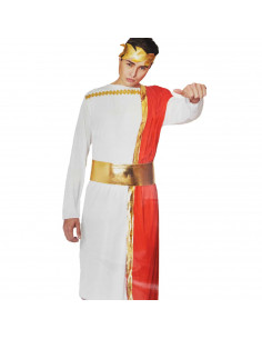 Disfraz de chico romano de color blanco y rojo para jóvenes y adultos para carnaval, halloween y celebraciones talla S