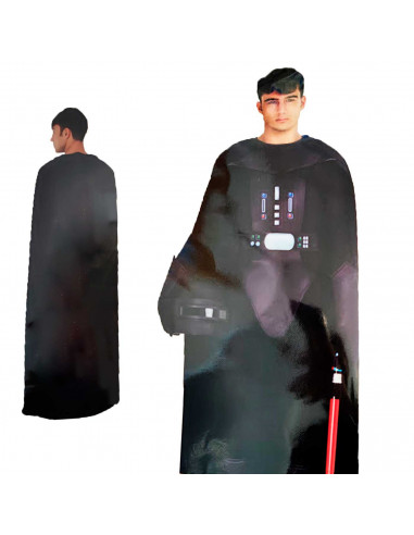 Disfraz caballero oscuro de color negro para jóvenes y adultos para carnaval, halloween, celebraciones, talla L.