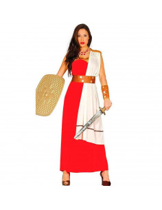 Disfraz de espartana de color rojo y blanco para jóvenes y adultos para carnaval, halloween, celebraciones, talla Única