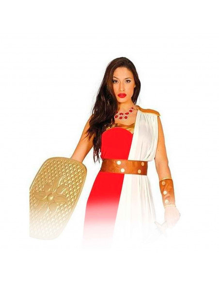 Disfraz de espartana de color rojo y blanco para jóvenes y adultos para carnaval, halloween, celebraciones, talla Única