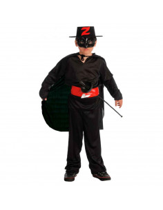 Disfraz de Bandido, Mono de color negro con sombrero para niños para carnaval, halloween y celebraciones. Talla  7 - 9 años
