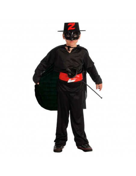 Disfraz de Bandido, Mono de color negro con sombrero para niños para carnaval, halloween y celebraciones. Talla  7 - 9 años