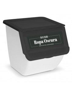 Contenedor apilable de plástico con ruedas, organizador de ropa sucia, caja de almacenamiento para colada (Ropa oscura, 36 litro