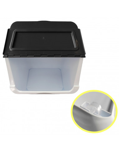 Contenedor apilable de plástico con ruedas, organizador de ropa sucia, caja de almacenamiento para colada (Ropa oscura, 36 litro