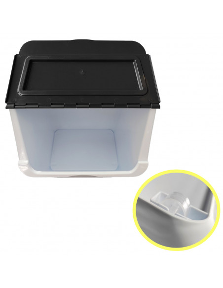 Contenedor apilable de plástico con ruedas, organizador de ropa sucia, caja de almacenamiento para colada (Ropa oscura, 36 litro