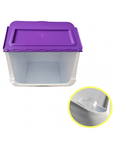 Contenedor apilable con ruedas, plástico, organizador de ropa sucia, caja de almacenamiento para colada (Ropa de color, 36 litro