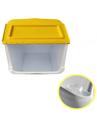 Contenedor con ruedas apilable, plástico, organizador de basura, caja de almacenamiento de residuos, reciclaje (Plástico, 36 lit