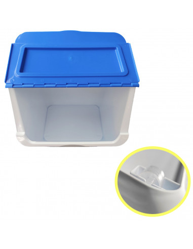 Contenedor plástico apilable con ruedas, organizador de basura, caja de almacenamiento de residuos, reciclaje (Papel, 36 litros,