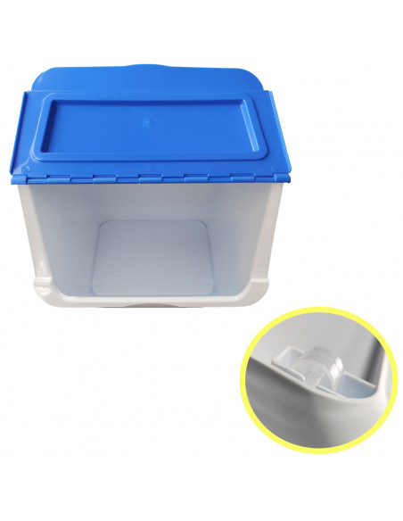 Contenedor plástico apilable con ruedas, organizador de basura, caja de almacenamiento de residuos, reciclaje (Papel, 36 litros,