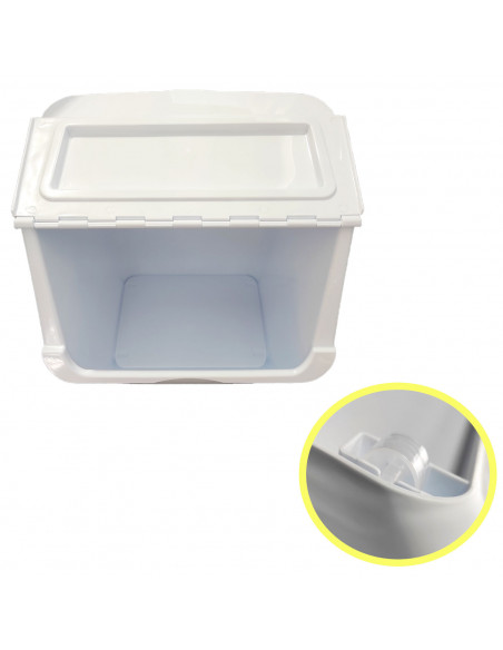 Pack de 3 contenedores de plástico apilables con ruedas, organizadores de ropa sucia (Ropa blanca, oscura y de color, 36 litros,