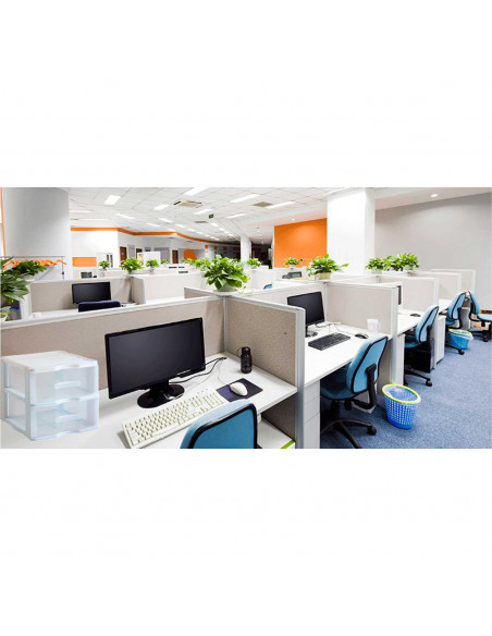 Cajonera de plástico Wagon, 2 cajones transparentes, torre almacenaje, organizador auxiliar, armario, baño, oficina (Blanco, 32,