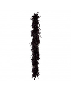 Boa de plumas de color negro para jóvenes y adultos, complemento para carnaval, halloween, fiestas, celebraciones. Longitud: 180