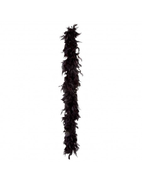 Boa de plumas de color negro para jóvenes y adultos, complemento para carnaval, halloween, fiestas, celebraciones. Longitud: 180