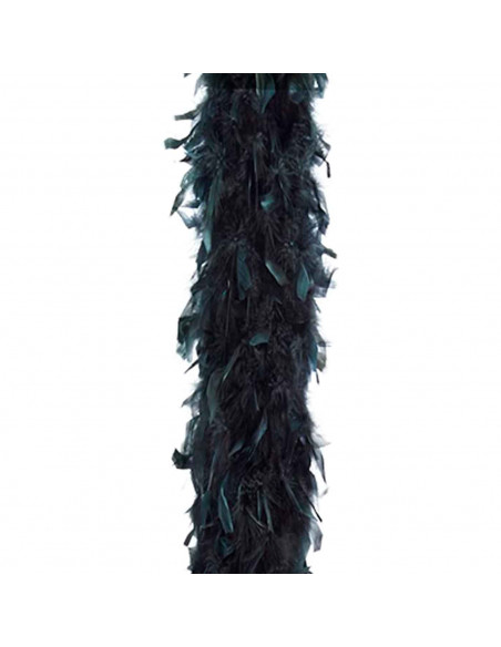 Boa de plumas de color negro para jóvenes y adultos, complemento para carnaval, halloween, fiestas, celebraciones. Longitud: 180