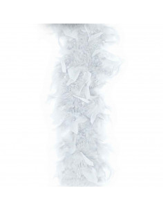 Boa de plumas de color blanco para jóvenes y adultos, complemento para carnaval, halloween, fiestas, celebraciones. Longitud: 18 2