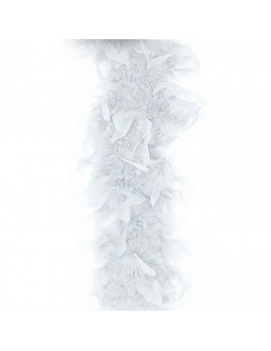 Boa de plumas de color blanco para jóvenes y adultos, complemento para carnaval, halloween, fiestas, celebraciones. Longitud: 18