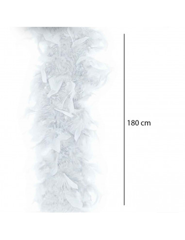 Boa de plumas de color blanco para jóvenes y adultos, complemento para carnaval, halloween, fiestas, celebraciones. Longitud: 18