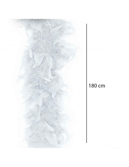 Boa de plumas de color blanco para jóvenes y adultos, complemento para carnaval, halloween, fiestas, celebraciones. Longitud: 18