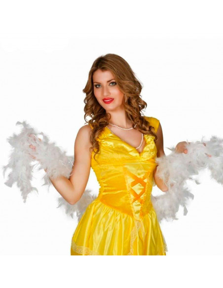 Boa de plumas de color blanco para jóvenes y adultos, complemento para carnaval, halloween, fiestas, celebraciones. Longitud: 18