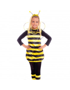 Disfraz de abeja color amarillo y negro para niños de 5 a 6 años para las fiestas carnavales, halloween, fiestas, celebraciones.