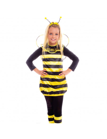 Disfraz de abeja color amarillo y negro para niños de 5 a 6 años para las fiestas carnavales, halloween, fiestas, celebraciones.