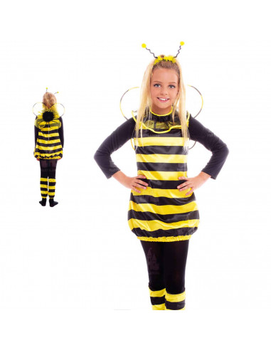 Disfraz de abeja color amarillo y negro para niños de 5 a 6 años para las fiestas carnavales, halloween, fiestas, celebraciones.