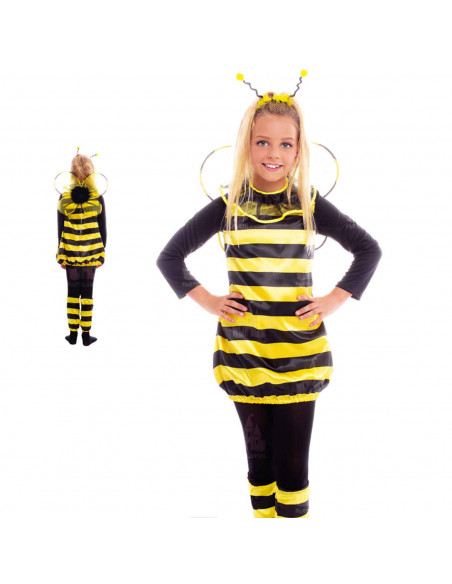 Disfraz de abeja color amarillo y negro para niños de 5 a 6 años para las fiestas carnavales, halloween, fiestas, celebraciones.