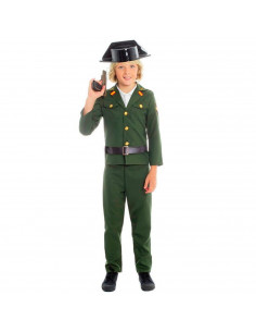 Disfraz de guardia civil color verde para niños de 10 a 12 años para las fiestas carnavales, halloween, fiestas, celebraciones.