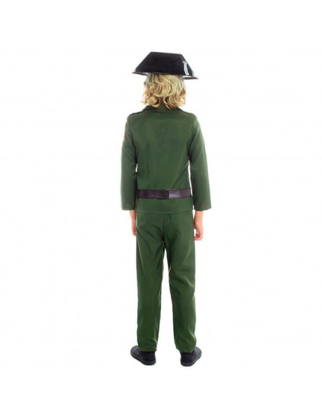 Disfraz de guardia civil color verde para niños de 10 a 12 años para las fiestas carnavales, halloween, fiestas, celebraciones.