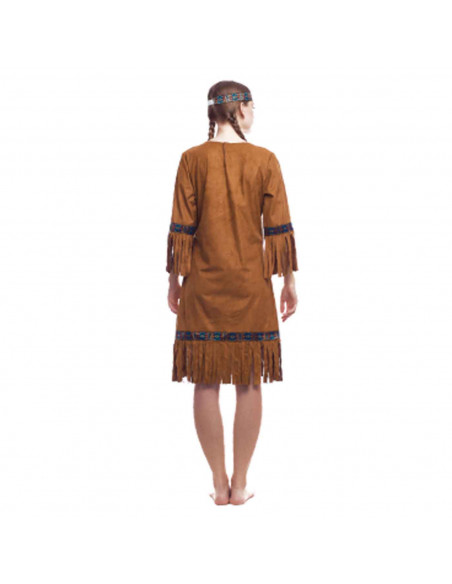 Disfraz de india, fibra sintética, incluye vestido, diadema y alas, accesorios no incluidos, carnaval halloween, adulto, talla S