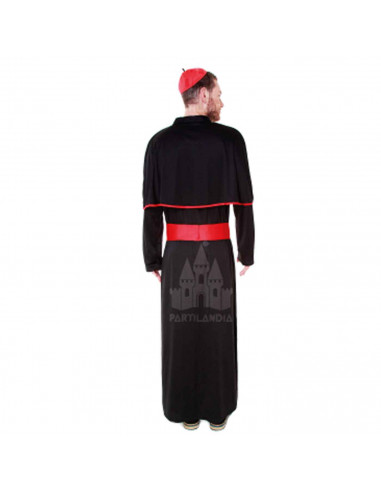 Disfraz cardenal, fibra sintética, incluye túnica, fajín, bonete y cruz, accesorios no incluidos, carnaval halloween, adulto, ta