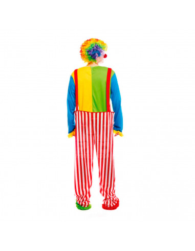 Disfraz payaso arcoiris, fibra sintética, incluye camiseta y pantalón, accesorios no incluidos, carnaval halloween, adulto, tall