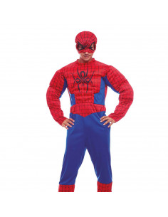 Disfraz de Spider héroe, fibra sintética, incluye mono y mascará, accesorios no incluidos, carnaval halloween, adulto, talla M