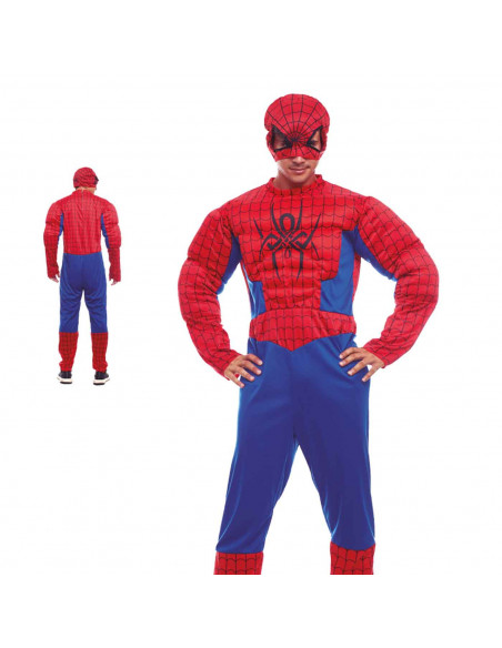 Disfraz de Spider héroe, fibra sintética, incluye mono y mascará, accesorios no incluidos, carnaval halloween, adulto, talla M